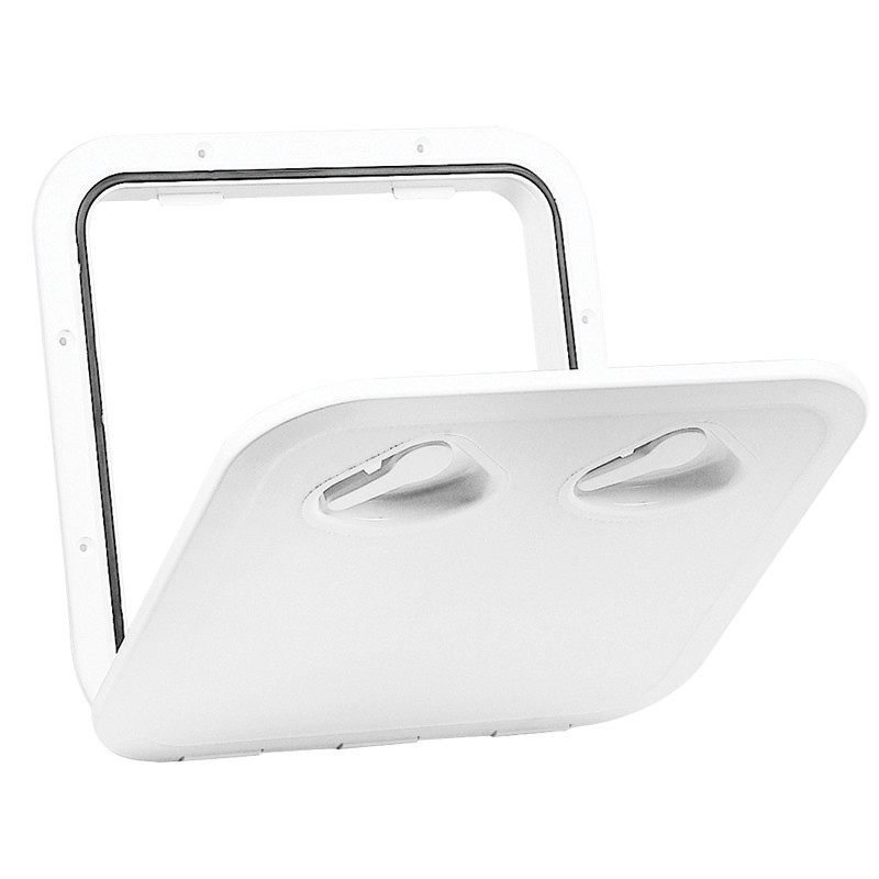 Nuova Rade Top Line 375mm x 370mm White Hinged Boat Deck Access Hatch 196301