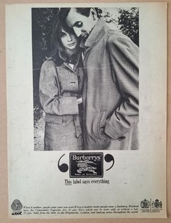 Burberrys Fashion Original UK Press Advert 1965