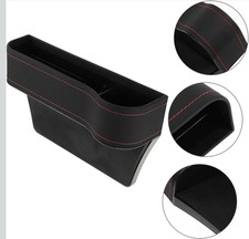 Car Seat Gap Filler Organizer Pocket Storage Box Console Side Leather Red Stitch Car Seat Gap Filler Organizer Pocket Storage Box Console Side Leather Red Stitch