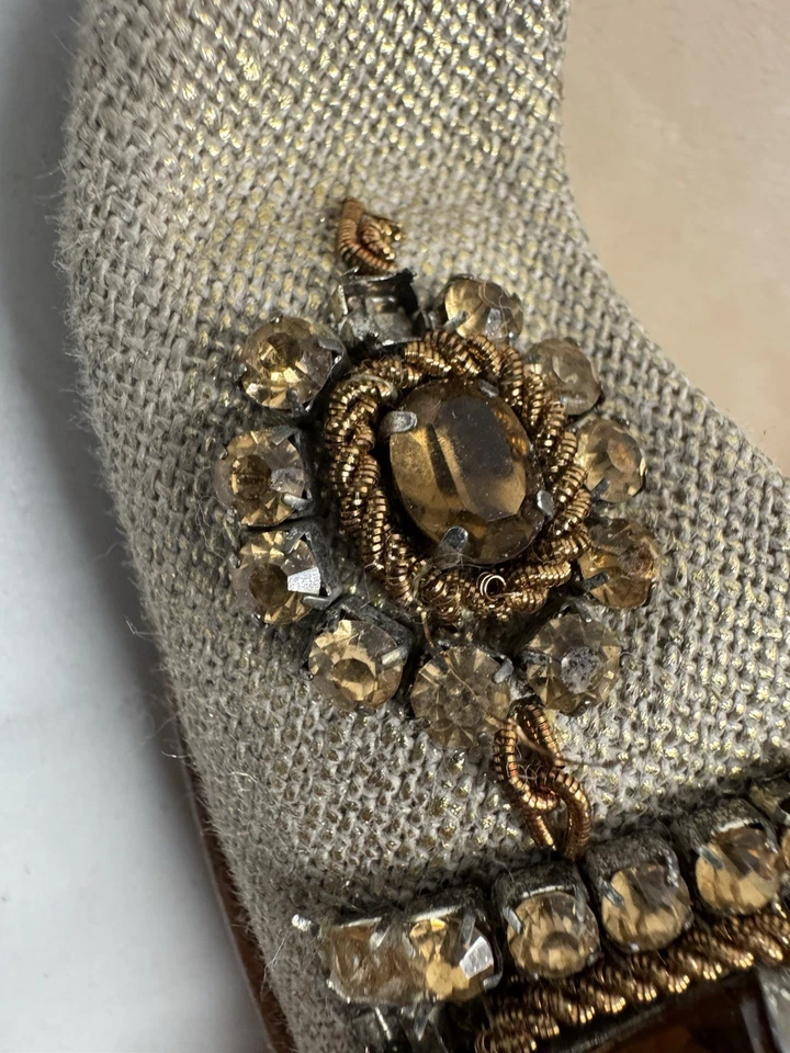 Manolo Blahnik Itália Hangisi balé enfeitado com joias de ouro 42 UE, EUA 11 - Imagem 4 de 4