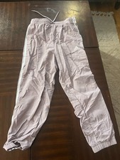 Adidas Womens Small Light Purple with White Stripe Jogger Pants