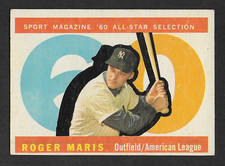 1960 Topps #565 Roger Maris, Sport Magazine All Star, 7th Series, NM- NRMT-