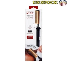 LED Display Gold Ceramic Hair Straightening Comb Hot Air Brush All Hair Types US