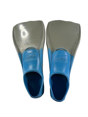Speedo 10783 Trialon Rubber Swim Fin Gray & Blue Size M 7-8 US 40-41 EU Flippers