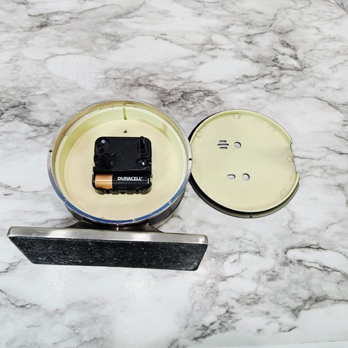 Robert Abbey Vintage Mid Century Desk Alarm Clock 1 AA Battery No Alarm Set Knob - Picture 12 of 17