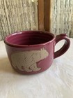Vintage Large Collection Circle Handmade Stoneware Cup Mug Soup Bowl Raised Bear — photo 1