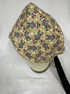 Men/Women Surgical Scrub Cap Lined Comics Monkey 100% Cotton