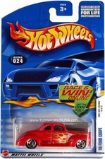 2002 Hot Wheels #24 First Editions '40 Ford Coupe red E910 card