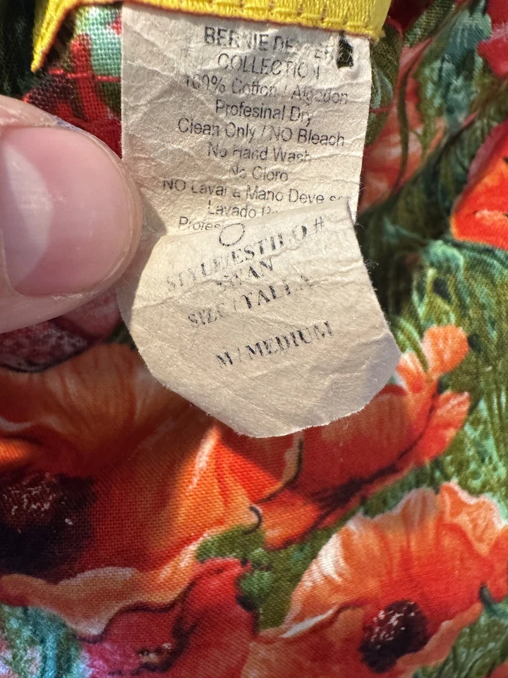 Vestido cisne Bernie Dexter FEITO NOS EUA tamanho M floral papoula - Imagem 2 de 4