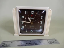 Telechron 7H135 White "Telalarm Jr" Alarm Clock Great Condition Alarm✖️
