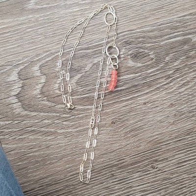 ELLE 925 Sterling Silver Paperclip Chain Necklace 32''