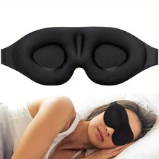 2 PCS Black Memory Sleep Mask, Padded Shade Cover Blindfold for Men & Women