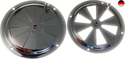 2 x Lüftungsrosette Lüftungsblech Kiemenlüfter Edelstahl 125mm ARBO-INOX