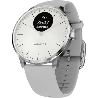 Withings ScanWatch Light Smartwatch weiß/silber Bluetooth 37 mm OLED-Display