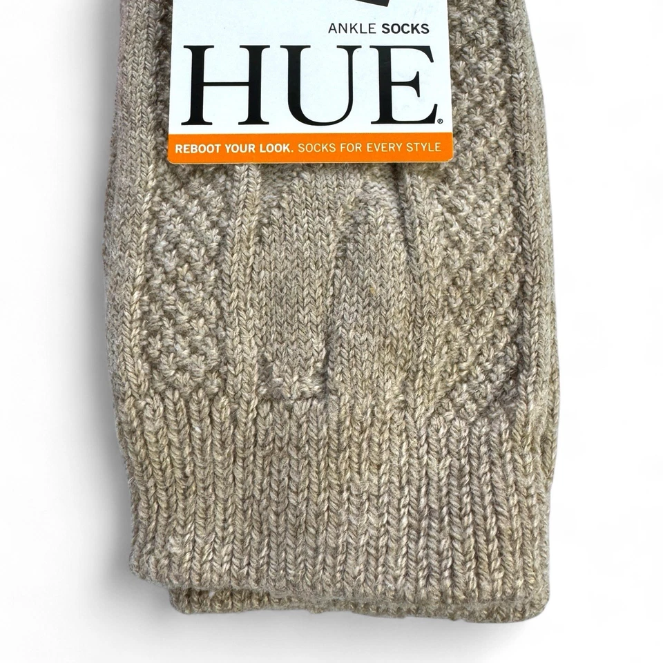 Calcetines de bota con cable HUE para mujer talla única avena brezo calcetines al tobillo Foto 2 de 4