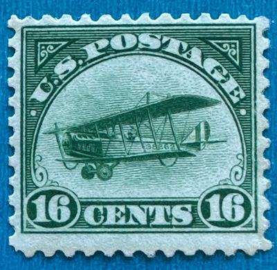 #ad US Stamps Scott C2 16c airmail Curtiss Jenny 1918 M NH Very fresh $50.00