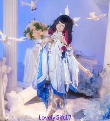 Game Genshin Impact Columbina Costume Cosplay Role Clothing Party Dress Suit