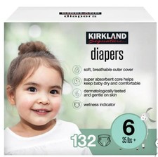 Kirkland Signature Diapers, Size 6 132 Count