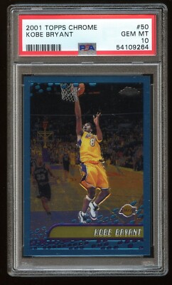 PSA 10 - 2001 Topps Chrome Card #50 Kobe Bryant | eBay