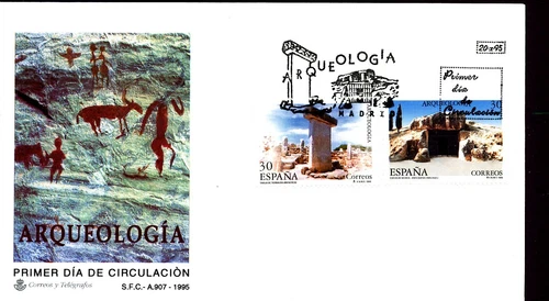 ARCHAEOLOGY PREHISTORY CAVE RUINS 1995 SPAIN FDC