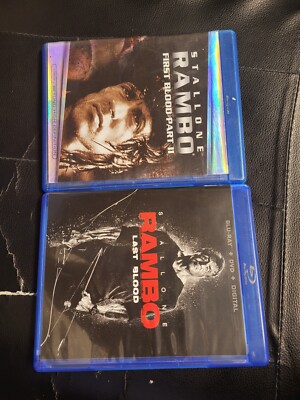 lot of 2 Rambo: Last Blood [BD+ DVD]+ first blood part 2 (Blu-ray) no slipcover