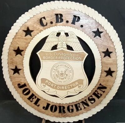 US CUSTOMS AND BORDER PROTECTION PLAQUE (PERSONALIZED)