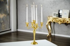 Casa Padrino Designer Kerzenhalter Aluminium Gold Shine Classic 5-armig H 40cm  