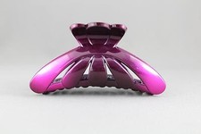 Big hair clip dark Pink Black metallic plastic claw teeth clamp 4.25" long ombre
