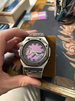 Custom Casioak-Inspired Stainless Steel Watch | Luxury Design | Unique Movement