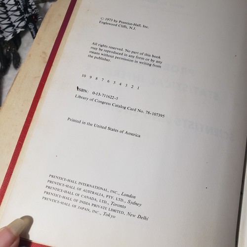 PROBABILITY AND STATISTICAL INFERENCE FOR SCIENTISTS AND By Isaac N. Gibra - Picture 6 of 6