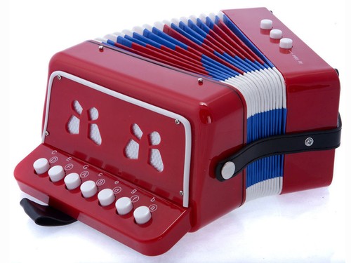 🎁Great Gift🎁 Accordion Red 7 Button 2 Bass Kid Music Instrument *Special* - Picture 4 of 5