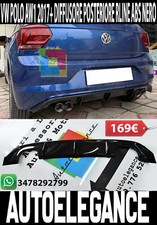 VW Polo AW1 MK6 2017 + Diffusor ABS Rline Unten Stoßstange Hinten Schwarz