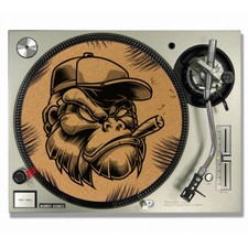 Smoking Gorilla Vinyl Cork Slipmats / Turntable Brief Mats