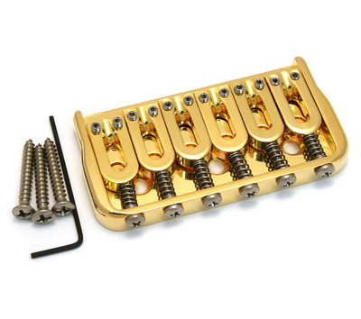 Hipshot Gold Fixed Hardtail Guitar Bridge .175 Hipshot Gold Fixed Hardtail Guitar Bridge .175