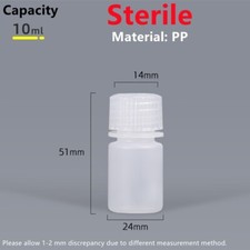 20PCS Sterile Plastic Sample Bottles Clear Vials Screwcap Seal 5/10/15/30ML