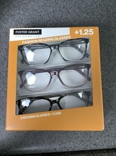 Foster Grant Design Optics Fashion Reading Glasses 3 Pack 1.25 Open Box M31A
