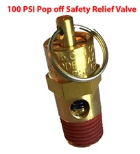 New 1/4" NPT 100 PSI Air Compressor Relief Pressure Safety Valve, Tank Pop Off