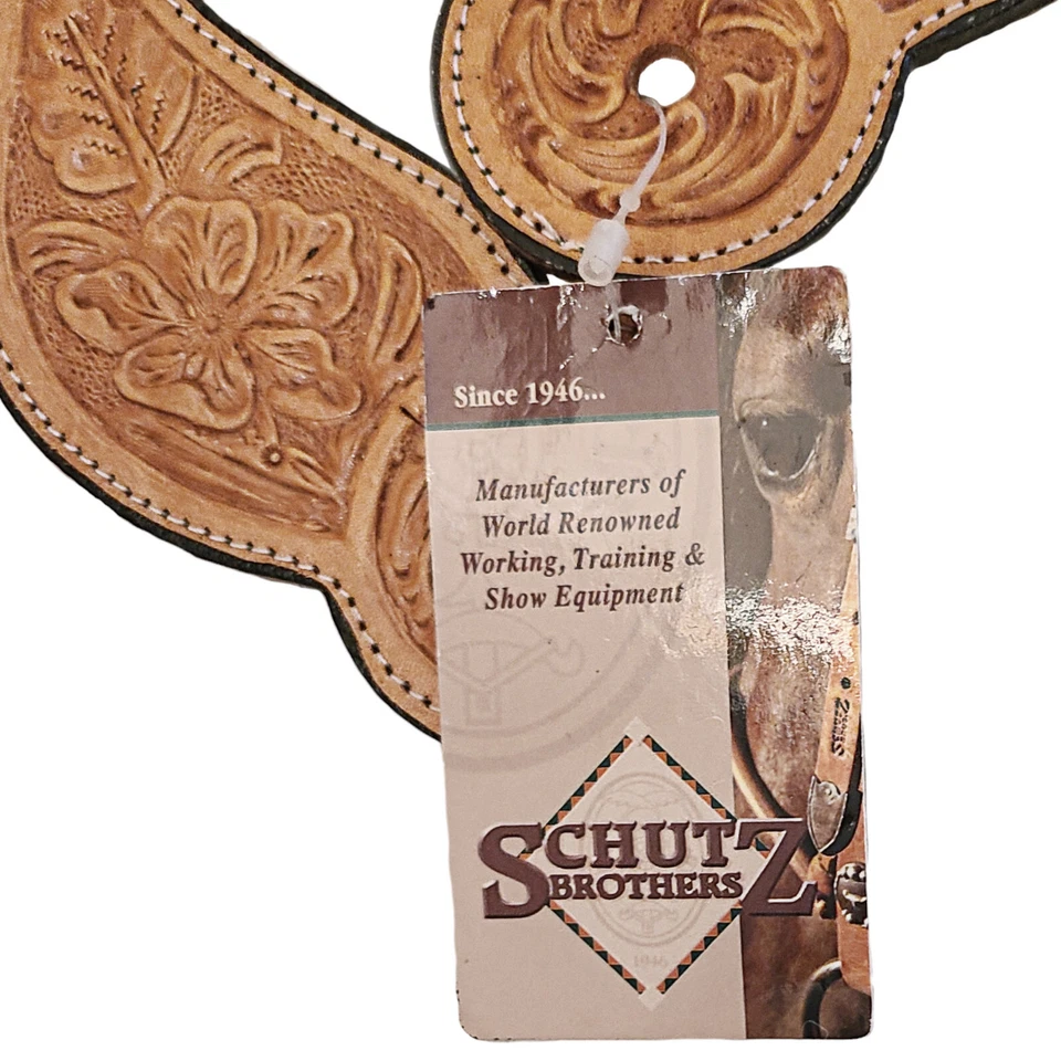 Schutz Bros Tooled Cuero Floral Cola de Milano Luz Buckaroo Vaquero Spur Correas Foto 3 de 4