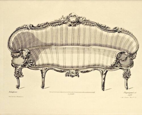 Sofa Couch French Louis XVI Vintage Gold Beech Pistachio Damask Upholstery - Picture 8 of 12