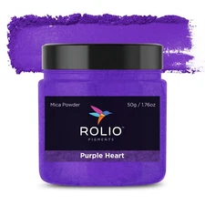 ROLIO Mica Powder Purple Heart 50g - For Epoxy Resin, Candle, Cosmetic Making