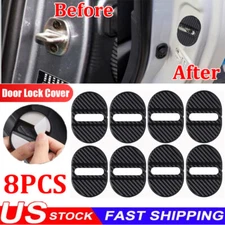 4Pcs/Set Carbon Fibre Car Door Lock Protective Cover Sticker Trim Accessories