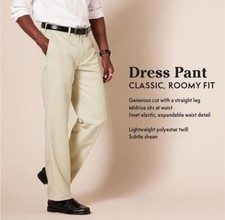 NWT Amazon Essentials Men Classic-Fit Expandable 30x34 Khaki Dress Pant