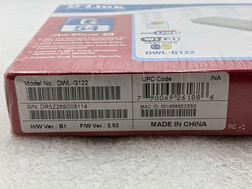 NEW D-Link DWL-G122 Wireless G 802.11g 54Mbps USB Adapter Free Shipping - 第 5/5 張圖片