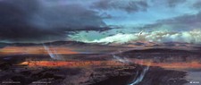 Landscape art nature mountains river will Custom Gaming Mat Desk