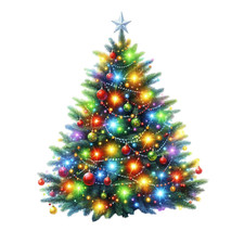 Festive Christmas Tree Wall Decal Sticker 18X18cm Large