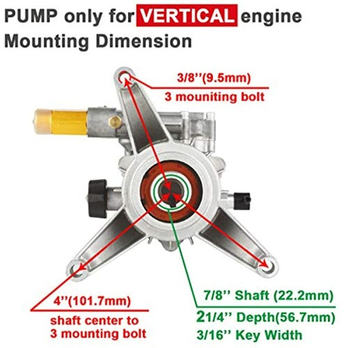 2900psi Power Washer Pump For Homelite Ryobi Craftsman Husky 7/8" Vertical Shaft - Picture 3 of 7