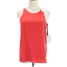 Red Valentino NWD Sleeveless Blouse w Bow Size 40 US 4 Coral Red/Ivory 100% Silk