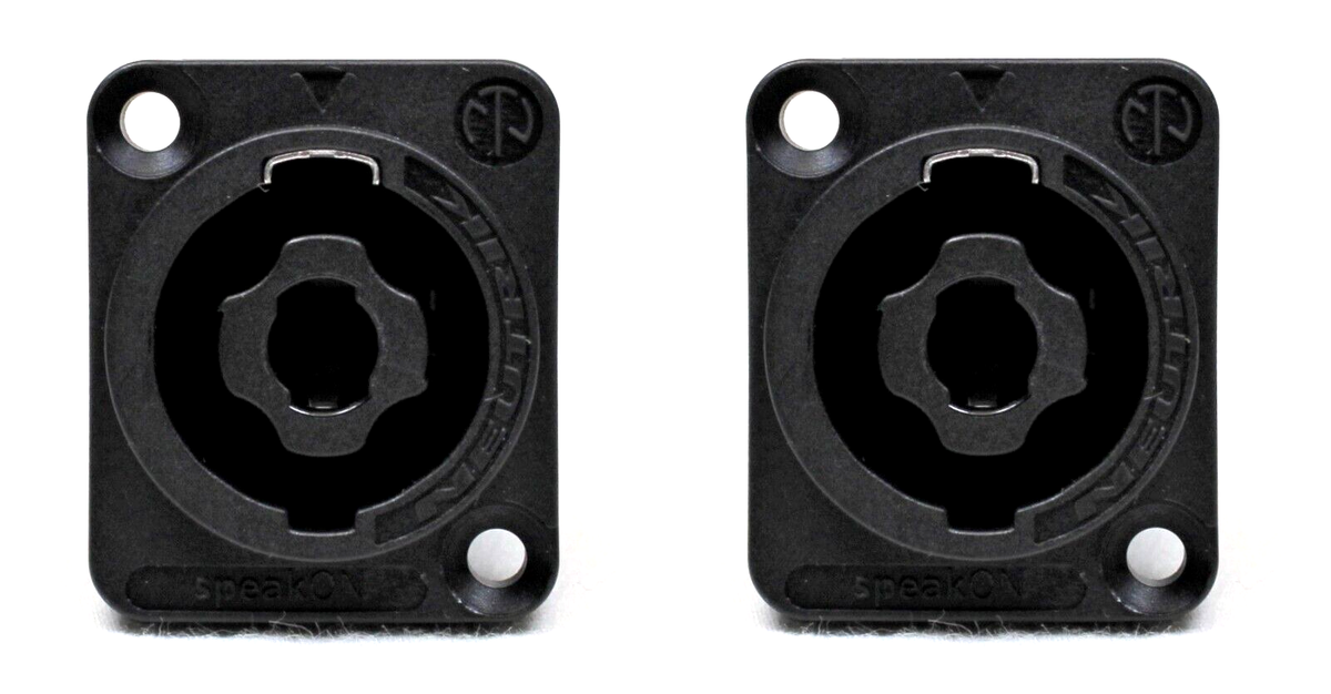 2)Two Genuine Neutrik NL4MPXX Female SpeakON Connectors Panel