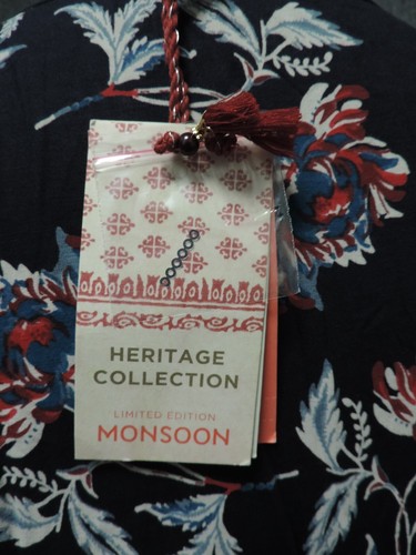 Monsoon Heritage Collection Margo Dress Blue UK 8 RRP £89 LN131 DD 06 - 第 8/8 張圖片