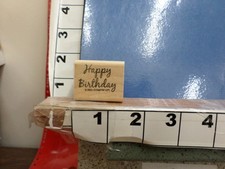 saying happy birthday cursive rubber stamp 5u